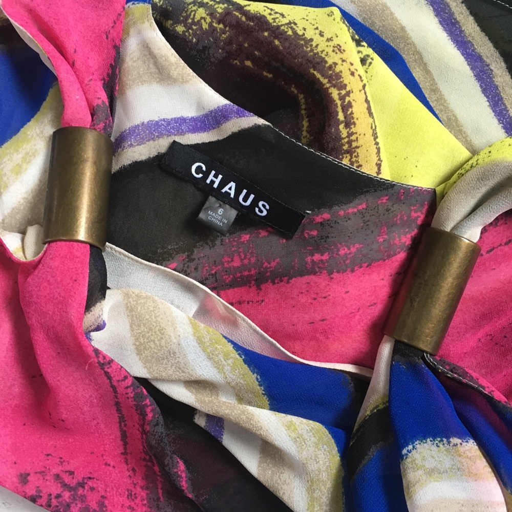 Chaus Ladies Top Sleeveless Size 6 Multi-colored - Picture 2 of 5